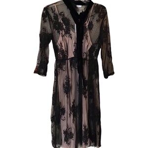 ECO Italy Sheer Lace Mesh Black Dress New with Tags